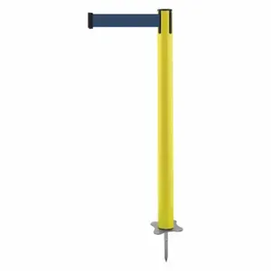 TENSABARRIER 884-35-MAX-L7X-C Spike Post, Plastic, Yellow, 43 Inch Post Height, 2 1/2 Inch Post Dia, Stake, Steel | CU6KAT 410C17