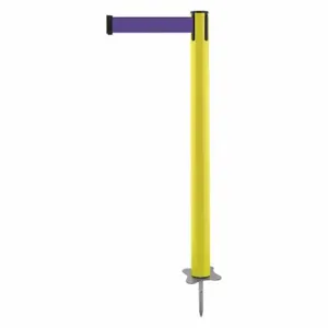 TENSABARRIER 884-35-MAX-P5X-C Spike Post, Plastic, Yellow, 43 Inch Post Height, 2 1/2 Inch Post Dia, Stake, Purple | CU6JZN 410C20