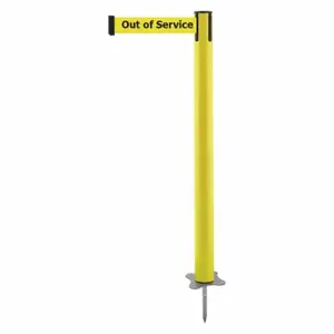 TENSABARRIER 884-35-MAX-YEX-C Spike Post, Plastic, Yellow, 43 Inch Post Height, 2 1/2 Inch Post Dia, Stake, Steel | CU6KBC 410C66