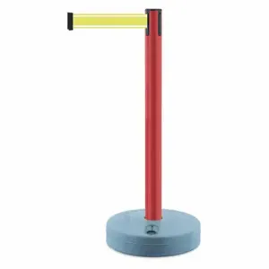 TENSABARRIER 885-21-STD-Y5-NV-C Barrier Post With Belt, PVC, Red, 38 Inch Post Height, 2 1/2 Inch Post Dia | CU6HMC 410C72