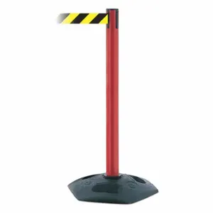 TENSABARRIER 886-21-MAX-NO-D4X-C Barrier Post With Belt, PVC, Red, 38 Inch Post Height, 2 1/2 Inch Post Dia | CU6GPT 44ZV79