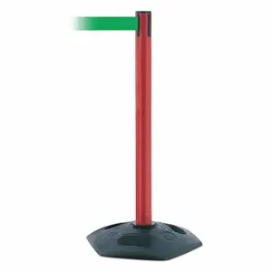 TENSABARRIER 886-21-MAX-NO-G6X-C Barrier Post With Belt, PVC, Red, 38 Inch Post Height, 2 1/2 Inch Post Dia | CU6GQD 44ZV75