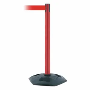 TENSABARRIER 886-21-MAX-NO-R5X-C Barrier Post With Belt, PVC, Red, 38 Inch Post Height, 2 1/2 Inch Post Dia | CU6GPV 44ZV77