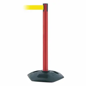 TENSABARRIER 886-21-MAX-NO-Y5X-C Barrier Post With Belt, PVC, Red, 38 Inch Post Height, 2 1/2 Inch Post Dia | CU6HMG 44ZV76