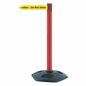 TENSABARRIER 886-21-MAX-NO-YAX-C Barrier Post With Belt, PVC, Red, 38 Inch Post Height, 2 1/2 Inch Post Dia | CU6GPU 44ZV80