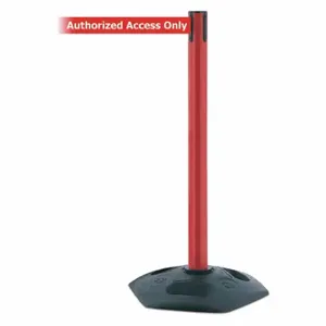 TENSABARRIER 886-21-STD-NO-RAX-C Barrier Post With Belt, PVC, Red, 38 Inch Post Height, 2 1/2 Inch Post Dia | CU6GPZ 54EE58