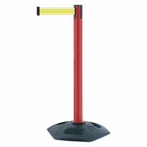 TENSABARRIER 886-21-STD-Y5-NV-C Barrier Post With Belt, PVC, Red, 38 Inch Post Height, 2 1/2 Inch Post Dia, Heavy Duty | CU6GQF 410C76