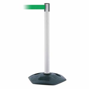 TENSABARRIER 886-32-MAX-NO-G6X-C Barrier Post With Belt, PVC, White, 38 Inch Post Height, 2 1/2 Inch Post Dia | CU6GRK 44ZV46