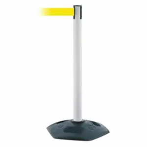 TENSABARRIER 886-32-MAX-NO-Y5X-C Barrier Post With Belt, PVC, White, 38 Inch Post Height, 2 1/2 Inch Post Dia | CU6HNE 44ZV47