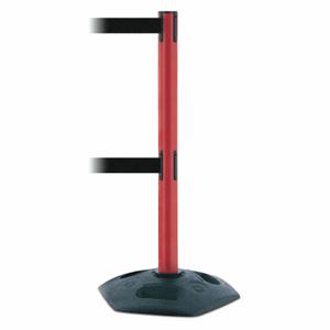 TENSABARRIER 886T2-21-MAX-NO-B9X-C Barrier Post With Belt, PVC, Red, 38 Inch Post Height, 2 1/2 Inch Post Dia | CU6GQW 30RG54