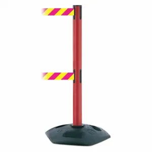 TENSABARRIER 886T2-21-MAX-NO-D5X-C Barrier Post With Belt, PVC, Red, 38 Inch Post Height, 2 1/2 Inch Post Dia | CU6GRB 30RG61