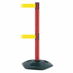 TENSABARRIER 886T2-21-MAX-NO-Y5X-C Barrier Post With Belt, PVC, Red, 38 Inch Post Height, 2 1/2 Inch Post Dia | CU6GRH 30RG55