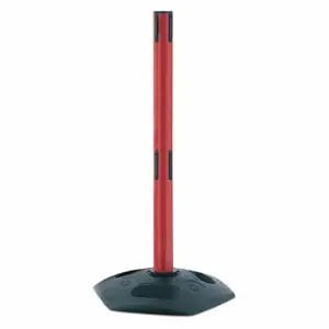 TENSABARRIER 886T2-21-RCV Dual Belt Receiver Post, 38 Inch Ht, Plastic, Red, 2 1/2 Inch Post Dia, Flat | CU6JJT 30RG83