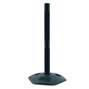 TENSABARRIER 886T2-33-RCV Dual Belt Receiver Post, 38 Inch Ht, Plastic, Black, 2 1/2 Inch Post Dia, Flat | CU6JJR 30RG82