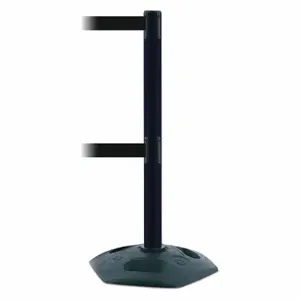 TENSABARRIER 886T2-33-STD-NO-B9X-C Barrier Post With Belt, PVC, Black, 38 Inch Post Height, 2 1/2 Inch Post Dia | CU6HNP 30RF97