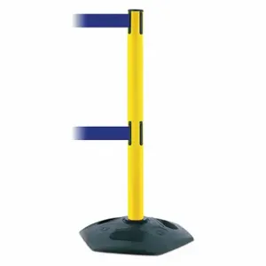 TENSABARRIER 886T2-35-MAX-NO-L5X-C Barrier Post With Belt, PVC, Yellow, 38 Inch Post Height, 2 1/2 Inch Post Dia | CU6GUH 30RG71