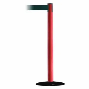 TENSABARRIER 889B-33-21-MAX-NO-G6X-C Barrier Post With Belt, Steel, Red, 38 Inch Post Height, 2 1/2 Inch Post Dia | CU6HMX 20YK27