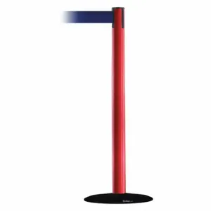 TENSABARRIER 889B-33-21-MAX-NO-L5X-C Barrier Post With Belt, Steel, Red, 38 Inch Post Height, 2 1/2 Inch Post Dia | CU6HFR 20YK30