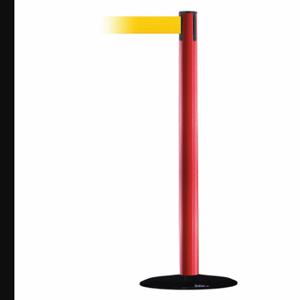 TENSABARRIER 889B-33-21-MAX-NO-Y5X-C Barrier Post With Belt, Steel, Red, 38 Inch Post Height, 2 1/2 Inch Post Dia | CU6HFM 20YK28