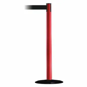 TENSABARRIER 889B-33-21-STD-NO-B9X-C Barrier Post With Belt, Steel, Red, 38 Inch Post Height, 2 1/2 Inch Post Dia | CU6HFF 20YL72