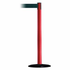TENSABARRIER 889B-33-21-STD-NO-G6X-C Barrier Post With Belt, Steel, Red, 38 Inch Post Height, 2 1/2 Inch Post Dia | CU6HFT 20YL73