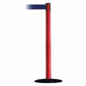 TENSABARRIER 889B-33-21-STD-NO-L5X-C Barrier Post With Belt, Steel, Red, 38 Inch Post Height, 2 1/2 Inch Post Dia | CU6HFN 20YL76