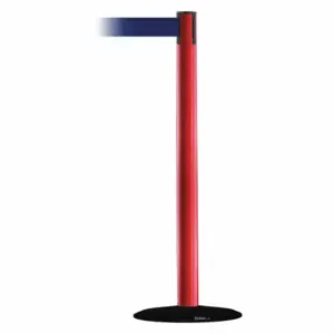 TENSABARRIER 889B-33-21-STD-NO-L5X-C Barrier Post With Belt, Steel, Red, 38 Inch Post Height, 2 1/2 Inch Post Dia | CU6HFN 20YL76