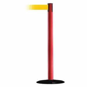 TENSABARRIER 889B-33-21-STD-NO-Y5X-C Barrier Post With Belt, Steel, Red, 38 Inch Post Height, 2 1/2 Inch Post Dia | CU6HFK 20YL74