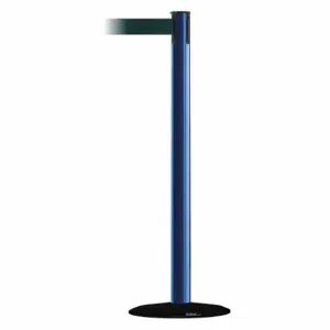 TENSABARRIER 889B-33-23-MAX-NO-G6X-C Barrier Post With Belt, Steel, Blue, 38 Inch Post Height, 2 1/2 Inch Post Dia | CU6HAH 20YJ96