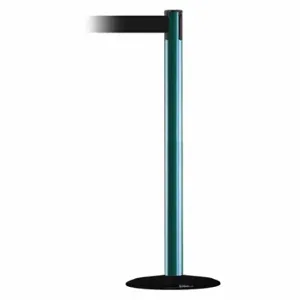 TENSABARRIER 889B-33-28-MAX-NO-B9X-C Barrier Post With Belt, Steel, Green, 38 Inch Post Height, 2 1/2 Inch Post Dia | CU6HCB 20YK16