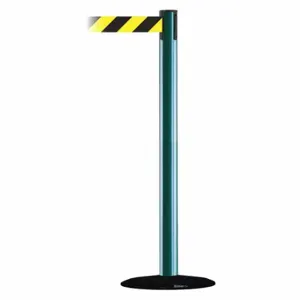 TENSABARRIER 889B-33-28-MAX-NO-D4X-C Barrier Post With Belt, Steel, Green, 38 Inch Post Height, 2 1/2 Inch Post Dia | CU6HCE 20YK21