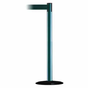 TENSABARRIER 889B-33-28-MAX-NO-G6X-C Barrier Post With Belt, Steel, Green, 38 Inch Post Height, 2 1/2 Inch Post Dia | CU6HBN 20YK17