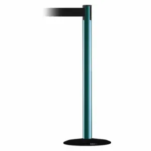 TENSABARRIER 889B-33-28-STD-NO-B9X-C Barrier Post With Belt, Steel, Green, 38 Inch Post Height, 2 1/2 Inch Post Dia | CU6HBQ 20YL62