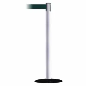 TENSABARRIER 889B-33-32-STD-NO-G6X-C Barrier Post With Belt, Steel, White, 38 Inch Post Height, 2 1/2 Inch Post Dia | CU6HJR 20YL83