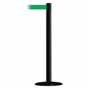 TENSABARRIER 889B-33-33-MAX-NO-G6X-C Barrier Post With Belt, Steel, Black, 38 Inch Post Height, 2 1/2 Inch Post Dia | CU6GZG 20YJ75