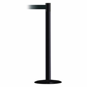 TENSABARRIER 889B-33-33-MAX-NO-G7X-C Barrier Post With Belt, Steel, Black, 38 Inch Post Height, 2 1/2 Inch Post Dia | CU6GZD 20YJ72
