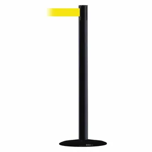 TENSABARRIER 889B-33-33-MAX-NO-Y5X-C Barrier Post With Belt, Steel, Black, 38 Inch Post Height, 2 1/2 Inch Post Dia | CU6GZB 20YJ76