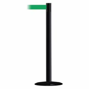 TENSABARRIER 889B-33-33-STD-NO-G6X-C Barrier Post With Belt, Steel, Black, 38 Inch Post Height, 2 1/2 Inch Post Dia | CU6GZE 20YL22