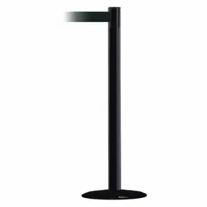 TENSABARRIER 889B-33-33-STD-NO-G7X-C Barrier Post With Belt, Steel, Black, 38 Inch Post Height, 2 1/2 Inch Post Dia | CU6HMP 20YL19