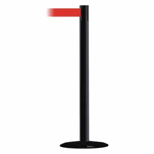 TENSABARRIER 889B-33-33-STD-NO-R5X-C Barrier Post With Belt, Steel, Black, 38 Inch Post Height, 2 1/2 Inch Post Dia | CU6HMQ 20YL24