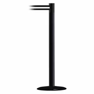 TENSABARRIER 889B-33-33-STD-NO-S3X-C Barrier Post With Belt, Steel, Black, 38 Inch Post Height, 2 1/2 Inch Post Dia | CU6GYV 20YL27