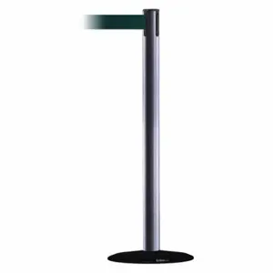 TENSABARRIER 889B-33-73-MAX-NO-G6X-C Barrier Post With Belt, Steel, Gray Hammer Tone, 38 Inch Post Height, 2 1/2 Inch Post Dia | CU6HBK 20YK07