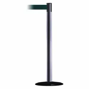 TENSABARRIER 889B-33-73-STD-NO-G6X-C Barrier Post With Belt, Steel, Gray Hammer Tone, 38 Inch Post Height, 2 1/2 Inch Post Dia | CU6HAT 20YL53