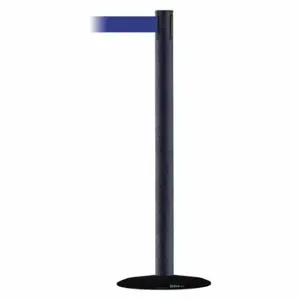 TENSABARRIER 889B-33-89-MAX-NO-L5X-C Barrier Post With Belt, Steel, Black Wrinkle, 38 Inch Post Height, 2 1/2 Inch Post Dia | CU6GYG 20YJ89