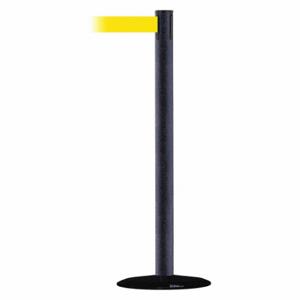 TENSABARRIER 889B-33-89-MAX-NO-Y5X-C Barrier Post With Belt, Steel, Black Wrinkle, 38 Inch Post Height, 2 1/2 Inch Post Dia | CU6GYD 20YJ87