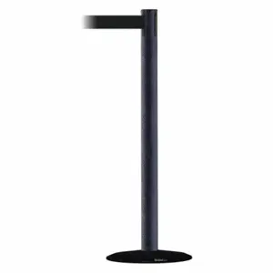 TENSABARRIER 889B-33-89-STD-NO-B9X-C Barrier Post With Belt, Steel, Black Wrinkle, 38 Inch Post Height, 2 1/2 Inch Post Dia | CU6GYH 20YL32