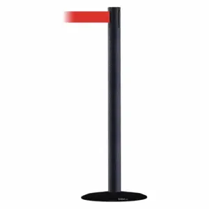 TENSABARRIER 889B-33-89-STD-NO-R5X-C Barrier Post With Belt, Steel, Black Wrinkle, 38 Inch Post Height, 2 1/2 Inch Post Dia | CU6GXV 20YL35