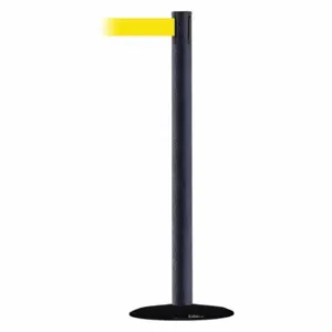 TENSABARRIER 889B-33-89-STD-NO-Y5X-C Barrier Post With Belt, Steel, Black Wrinkle, 38 Inch Post Height, 2 1/2 Inch Post Dia | CU6GYF 20YL34