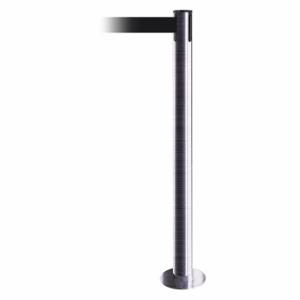 TENSABARRIER 889F-3S-3S-STD-NO-B9X-C Fixed Barrier Post With Belt, Steel, 36 1/2 Inch Post Height, Flange | CU6HZL 20YJ62