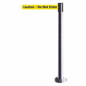 TENSABARRIER 889F-3S-3S-MAX-NO-YAX-C Fixed Barrier Post With Belt, Steel, 36 1/2 Inch Post Height, Flange | CU6HZM 20YH21